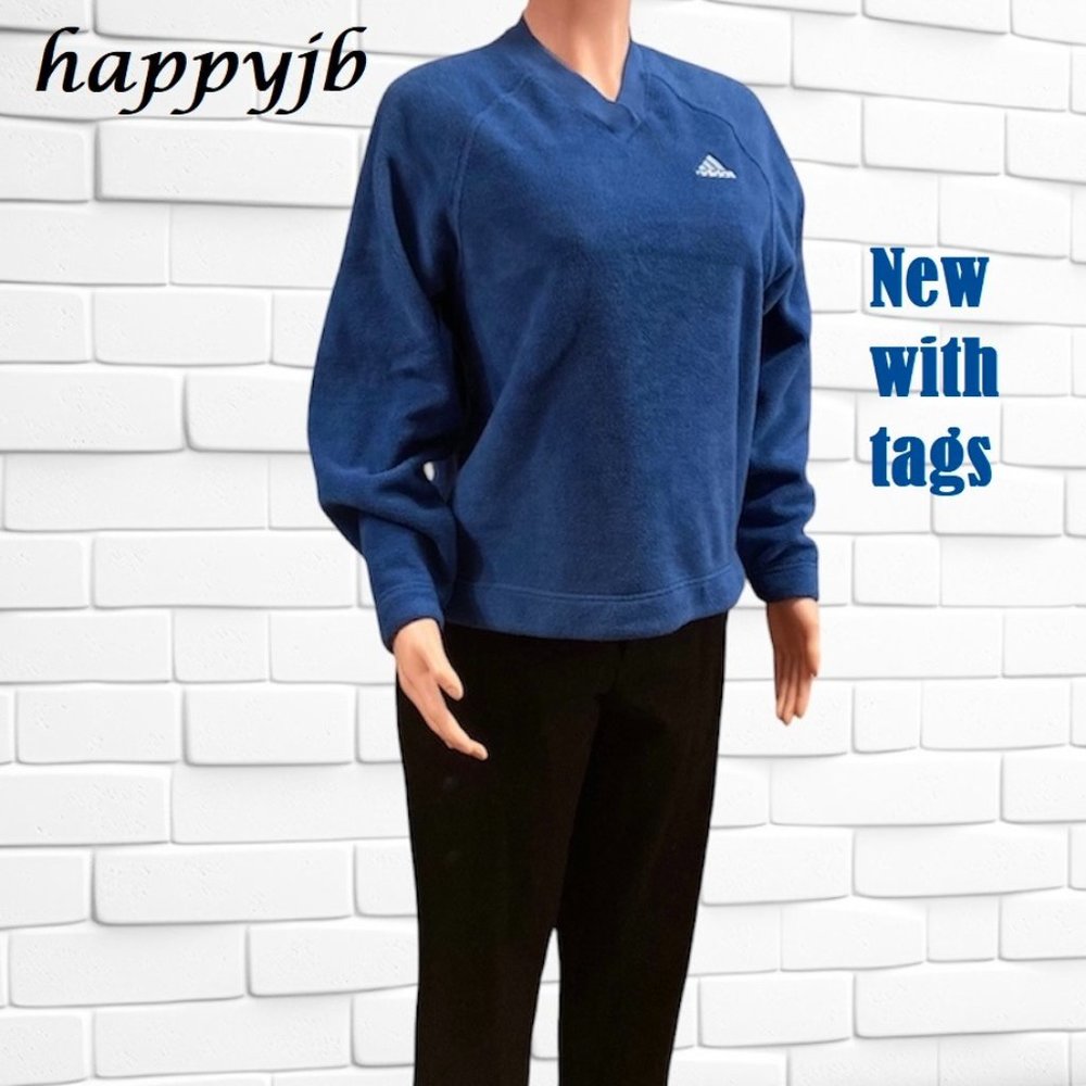 NWT Vintage Adidas Fleece Pullover Top Size M